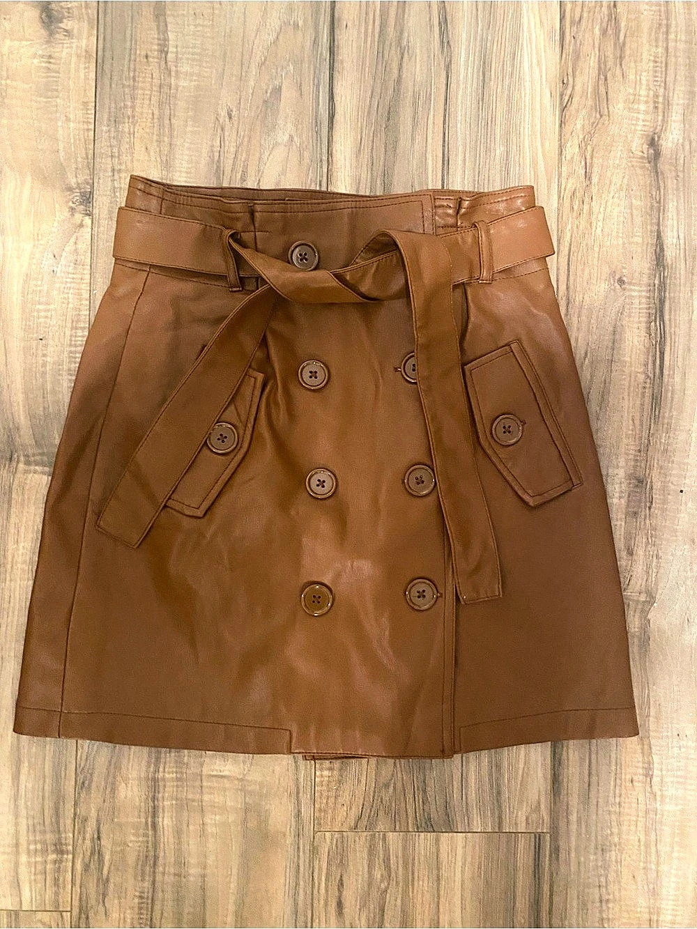 Forever 21 Faux Leather Mini Skirt Brown Size Medium